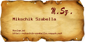 Mikschik Szabella névjegykártya